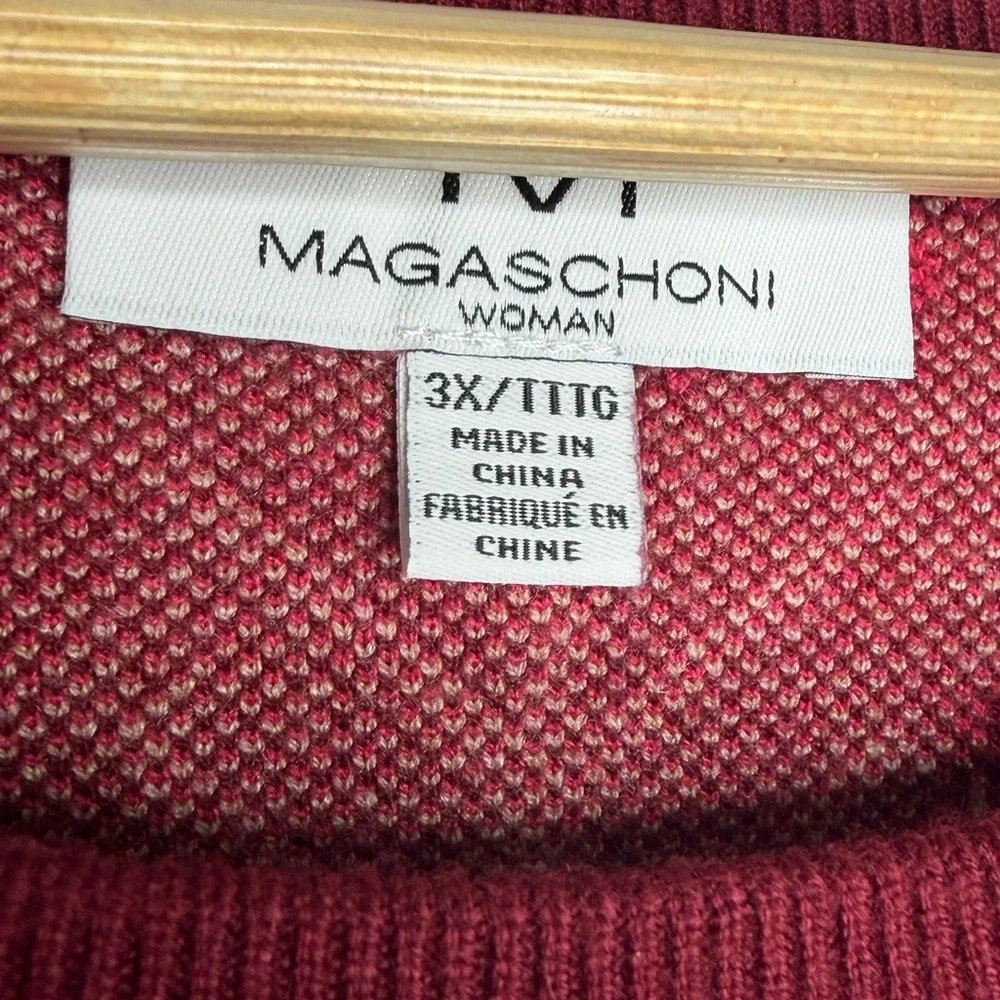 MAGASCHONI Woman Floral Textured Sweater – 3X /‎ Cozy Glam / Bold Floral
